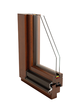 Querschnitt eines TopLine Pure-Holzfenster
