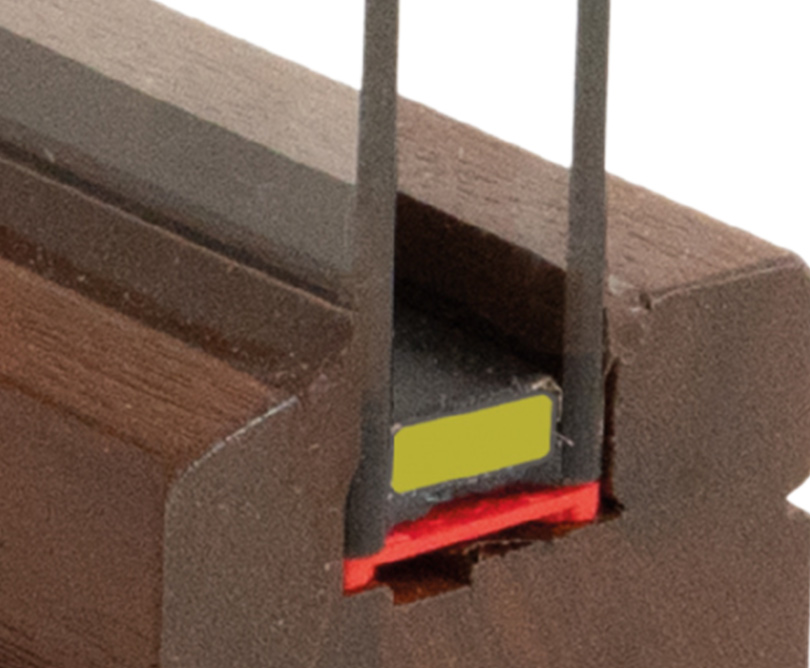 Detailansicht des TopLine-Fensters mit Fokus auf dem Glas-Abstandhalter.