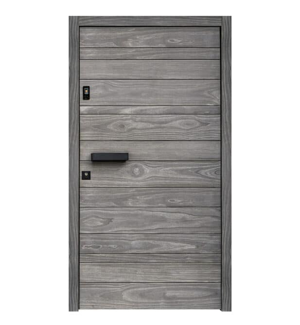 Holzhaustür Concept 1-502 mit horizontalem Türgriff.