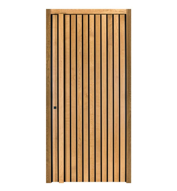 Holzhaustür Concept 1-600 mit langem Türgriff.